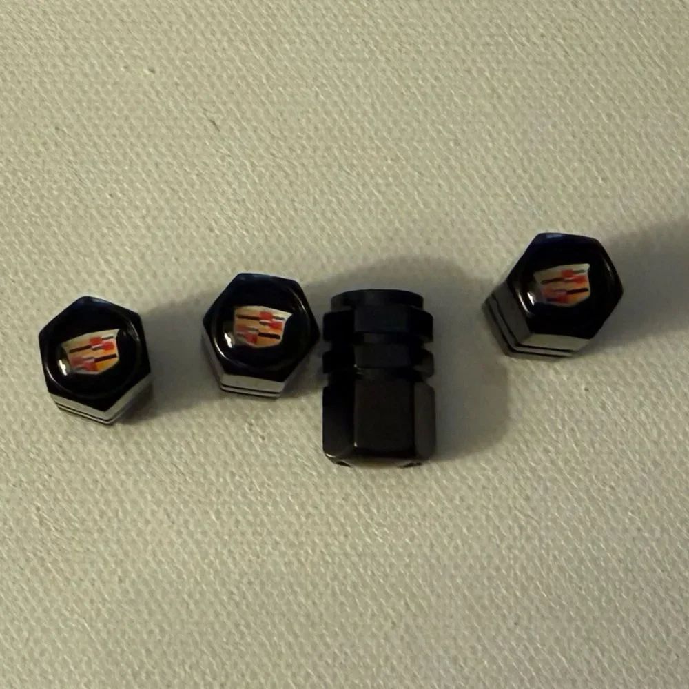 Cadillac Valve Stem Caps in Black Set of 4 NWT